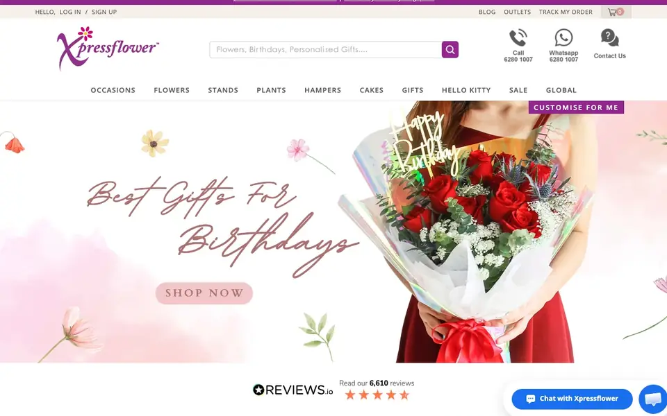 XpressFlower website homepage, 4 Oct 2026