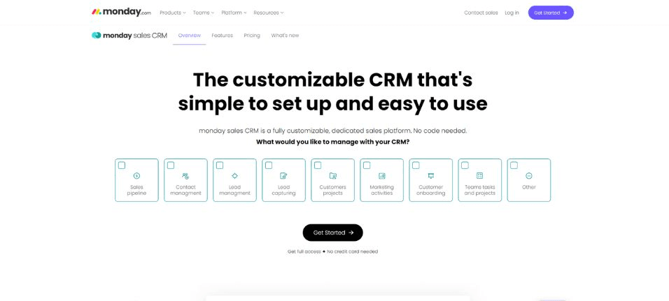 Monday Sales CRM